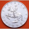 AUSTRIA 5 SCHILLING 1966 JINETE y ESCUDO NACIONAL KM.2889 MONEDA DE PLATA EBC Osterreich silver coin