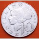 AUSTRIA 10 SCHILLINGS 1957 CABEZA DE MUJER y ESCUDO KM.2882 MONEDA DE PLATA BAJA MBC Österreich