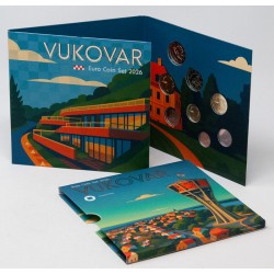 . @27/MARZO Envío@ CROACIA CARTERA OFICIAL EUROS 2026 SC 1+2+5+10+20+50 Cts y 1€ + 2 EUROS 2026 SET KMS Croatia