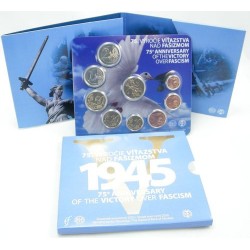 ESLOVAQUIA CARTERA OFICIAL EUROS 2020 SC 1+2+5+10+20+50 Centimos + 1 EURO + 2 EUROS 2020 + MEDALLA FASCISMO UNC SET KMS Slovakia