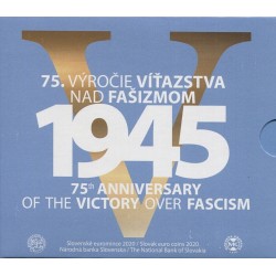 ESLOVAQUIA CARTERA OFICIAL EUROS 2020 SC 1+2+5+10+20+50 Centimos + 1 EURO + 2 EUROS 2020 + MEDALLA FASCISMO UNC SET KMS Slovakia