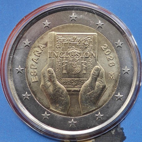 . @ENVÍO HOY@ ESPAÑA 2 EUROS 2026 INCLUSIÓN - ARTÍCULO 49 de la CONSTITUCIÓN 2ª MONEDA CONMEMORATIVA SC