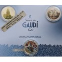 . @ESTUCHE FNMT con 3 MONEDAS@ ESPAÑA 10 EUROS 2026 PARQUE GUELL + CASA MILA + SAGRADA FAMILIA Antonio Gaudí