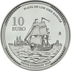 . @ENVÍO HOY@ ESPAÑA 10 EUROS 2026 ALMIRANTE JOSE SOLANO y BOTE Revolutionary War MONEDA DE PLATA FNMT