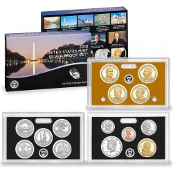 2013 UNITED STATES MINT SILVER PROOF SET @PLATA@ 14 COINS ESTADOS UNIDOS 1+5+10+10+25 CENTAVOS + 1/2 DOLAR 2013 + 1 DOLAR 2013