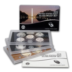 2015 UNITED STATES MINT SILVER PROOF SET @PLATA@ 14 COINS ESTADOS UNIDOS 1+5+10+10+25 CENTAVOS + 1/2 DOLAR 2015 + 1 DOLAR 2015