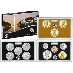 2016 UNITED STATES MINT SILVER PROOF SET @PLATA@ 14 COINS ESTADOS UNIDOS 1+5+10+10+25 CENTAVOS + 1/2 DOLAR 2016 + 1 DOLAR 2016