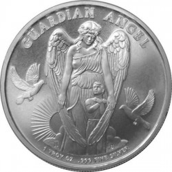 . @RARA@ NIUE 1 DOLAR 2017 ANGEL DE LA GUARDA, NIÑO y PALOMAS MONEDA DE PLATA PURA ONZA Oz OUNCE Guardian Angel