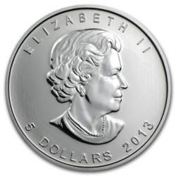 @Edición 25 ANIVERSARIO@ CANADA 5 DOLARES 2013 HOJA DE ARCE MONEDA DE PLATA PURA Oz MAPLE LEAF 1 ONZA