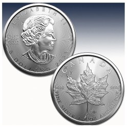 . 1 coin CANADA 5 DOLARES 2023 HOJA DE ARCE Edic. Aniversario 1952-2022 MONEDA DE PLATA SC cápsula ONZA OZ MAPLE LEAF