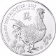 INGLATERRA 2 LIBRAS 2017 AÑO LUNAR DEL GALLO MONEDA DE PLATA PURA 2 Pounds Silver 1 ONZA OZ OUNCE Year of the Rooster