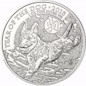 INGLATERRA 2 LIBRAS 2018 AÑO LUNAR DEL PERRO MONEDA DE PLATA PURA 2 Pounds Silver 1 ONZA OZ OUNCE Year of the DOG