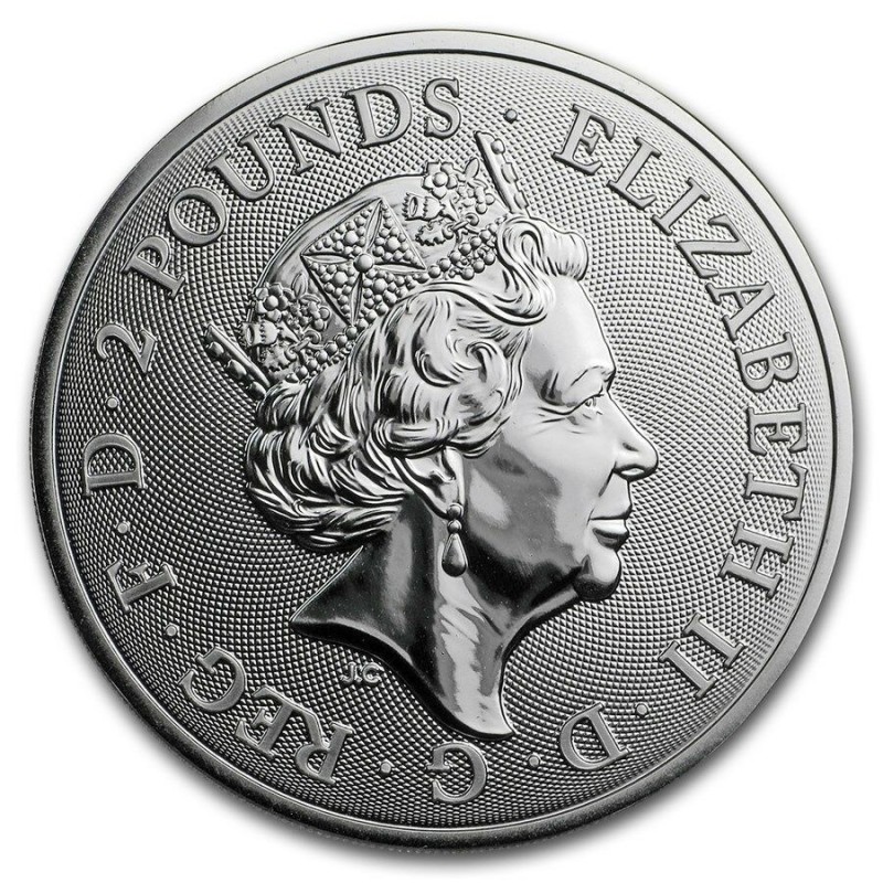INGLATERRA 2 LIBRAS 2020 AÑO LUNAR DE LA RATA MONEDA DE PLATA PURA 2 Pounds Silver 1 ONZA OZ OUNCE Year of the MOUSE