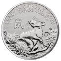 INGLATERRA 2 LIBRAS 2020 AÑO LUNAR DE LA RATA MONEDA DE PLATA PURA 2 Pounds Silver 1 ONZA OZ OUNCE Year of the MOUSE