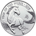 INGLATERRA 2 LIBRAS 2014 AÑO LUNAR DEL CABALLO MONEDA DE PLATA PURA 2 Pounds Silver 1 ONZA OZ OUNCE Year of the Horse
