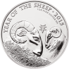 INGLATERRA 2 LIBRAS 2015 AÑO LUNAR DE LA CABRA MONEDA DE PLATA PURA 2 Pounds Silver 1 ONZA OZ OUNCE Year of the Sheep