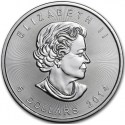 CANADA 5 DOLARES 2014 HOJA DE ARCE MONEDA DE PLATA PURA 9999 $5 DOLLARS SILVER COIN MAPLE LEAF 1 ONZA