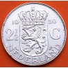 HOLANDA 2,50 GULDEN 1959 REINA JULIANA y LEON CON ESPADA KM.185 MONEDA DE PLATA MBC+ The Netherlands silver 0,35 ONZAS