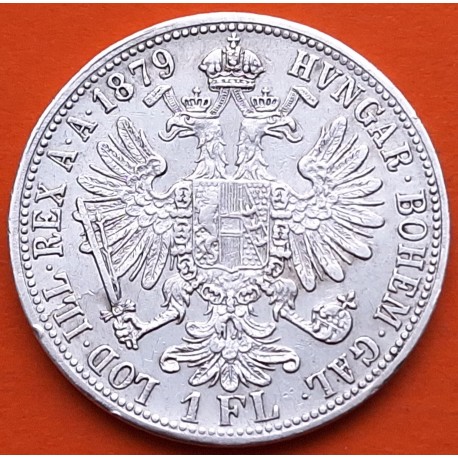 AUSTRIA 1 FLORIN 1879 FRANZ JOSEPH I y AGUILA Imperio Austro Hungaro KM.2222 MONEDA DE PLATA MBC+ Österreich Hungary