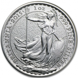 INGLATERRA 2 LIBRAS 2015 BRITANNIA MONEDA DE PLATA PURA United Kingdom £2 Pounds silver OZ 1 ONZA