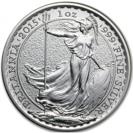 INGLATERRA 2 LIBRAS 2015 BRITANNIA MONEDA DE PLATA PURA United Kingdom £2 Pounds silver OZ 1 ONZA