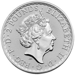 . 1 coin @ULTIMA BRITANNIA CON ISABEL II@ INGLATERRA 2 LIBRAS 2023 REINA MONEDA DE PLATA SC CÁPSULA £2 Pounds silver OZ ONZA
