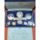 1973 BARBADOS ESTUCHE OFICIAL 8 coins Silver Proof Mint Set 5 DOLARES + 10 DOLARES 1973 PLATA