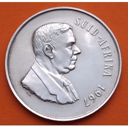 SUDAFRICA 1 RAND 1967 ANTILOPE y VERWOERD KM.72.1 MONEDA DE PLATA MBC+ South Africa silver KRUGERRAND