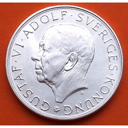 SUECIA 10 KRONOR 1972 REY GUSTAV VI 90 CUMPLEAÑOS KM.828 MONEDA DE PLATA SC- Sweden silver kroner