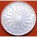 ALEMANIA 10 MARCOS 1972 D ANAGRAMA CIRCULAR OLIMPIADA DE MUNICH Leyenda IN MUNCHEN KM.134 MONEDA DE PLATA SC- Germany 10 Marks