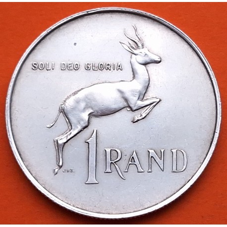 SUDAFRICA 1 RAND 1967 ANTILOPE y VERWOERD KM.72.1 MONEDA DE PLATA MBC+ South Africa silver KRUGERRAND
