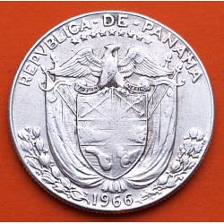 PANAMA 1/2 BALBOA 1966 BUSTO DE BALBOA KM.12.A.1 MONEDA DE PLATA MBC Medio Balboa 1966 silver coin