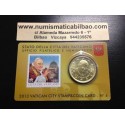 @OFERTA@ VATICANO 50 CENTIMOS 2013 PAPA BENEDICTO XVI COINCARD Nº 4 SELLO DE JUAN XXIII MONEDA DE LATON SC COIN CARD EURO
