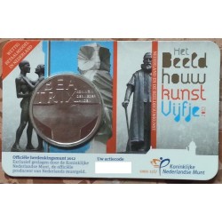 HOLANDA 5 EUROS 2012 REINA BERATRIZ VJF PAREJA EN ESCULTURA MONEDA SC PLATA/COBRE The Netherlands COINCARD
