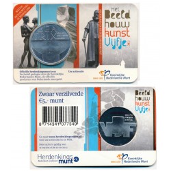 HOLANDA 5 EUROS 2012 REINA BEATRIZ VJF PAREJA EN ESCULTURA MONEDA SC PLATA/COBRE The Netherlands COINCARD