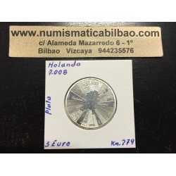 HOLANDA 5 EUROS 2008 ARQUITECTURA MOSAICO DE LA REINA BEATRIZ MONEDA DE PLATA / NICKEL Coincard The Netherlands