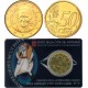 . VATICANO 50 CENTIMOS 2016 PAPA FRANCISCO COINCARD Nº 7 MISERICORDIA MONEDA DE LATON SC Coin Card