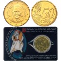. VATICANO 50 CENTIMOS 2016 PAPA FRANCISCO COINCARD Nº 7 MISERICORDIA MONEDA DE LATON SC Coin Card