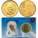 @OFERTA@ VATICANO 50 CENTIMOS 2014 PAPA BENEDICTO COINCARD Nº5 CON SELLO de JUAN PABLO II & STAMP