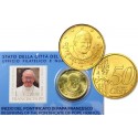 @OFERTA@ VATICANO 50 CENTIMOS 2013 BENEDICTO XVI COINCARD Nº 3 SELLO DEL PAPA FRANCISCO MONEDA DE LATON SC COIN CARD EURO
