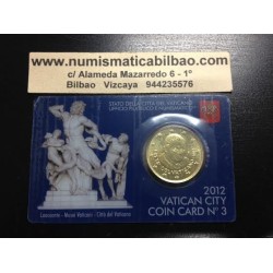 .VATICANO 50 CENTIMOS 2012 PAPA BENEDICTO XVI COINCARD Nº3 MONEDA DE LATÓN SC