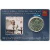 @OFERTA@ VATICANO 50 CENTIMOS 2012 PAPA BENEDICTO XVI COINCARD Nº 3 + SELLO de JUAN PABLO I MONEDA DE LATÓN SC