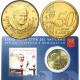@OFERTA@ VATICANO 50 CENTIMOS 2012 PAPA BENEDICTO XVI COINCARD Nº 3 + SELLO de JUAN PABLO I MONEDA DE LATÓN SC