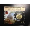 VATICANO 50 CENTIMOS 2011 PAPA BENEDICTO XVI COINCARD Nº 2 LA PIETA MONEDA DE LATÓN SC