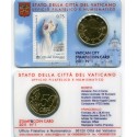 @OFERTA@ VATICANO 50 CENTIMOS 2011 PAPA BENEDICTO XVI COINCARD Nº 1 + SELLO de JUAN PABLO II MONEDA DE LATÓN SC