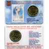 @OFERTA@ VATICANO 50 CENTIMOS 2011 PAPA BENEDICTO XVI COINCARD Nº 1 + SELLO de JUAN PABLO II MONEDA DE LATÓN SC