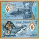 @PLÁSTICO@ ISLAS COOK 3 DOLARES 2021 TIBURON y DAMA NATIVA DESNUDA Pick 11 BILLETE SC UNC POLYMER BANKNOTE Shark