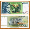 YUGOSLAVIA 50000 DINARA 1988 NIÑA y CIUDAD DE DUBROVNIK Pick 96 BILLETE SC UNC BANKNOTE 50000 Dinar