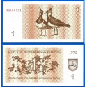 1º BILLETE TRAS EL RUBLO x LITUANIA 1 TALONAS 1992 AVES Pick 39 BILLETE SC Lithuania UNC BANKNOTE EX REPUBLICA URSS CCCP