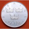 SUECIA 50 KRONOR 1975 REFORMA CONSTITUCIONAL KM.848 MONEDA DE PLATA SC Sweden silver kroner
